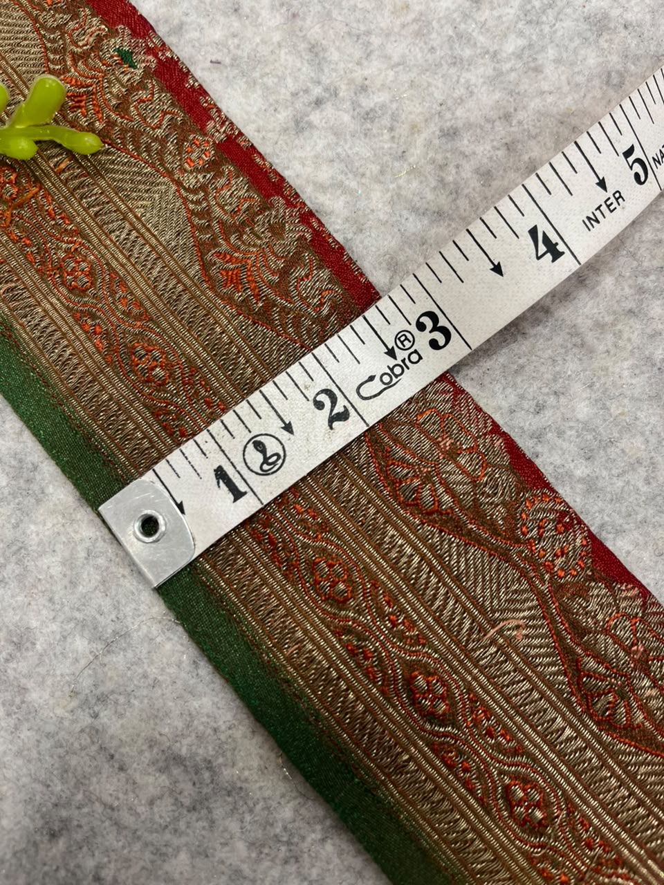 Orange Banarasi Pure Silk Vintage Border Lace ( 1 Mtr )
