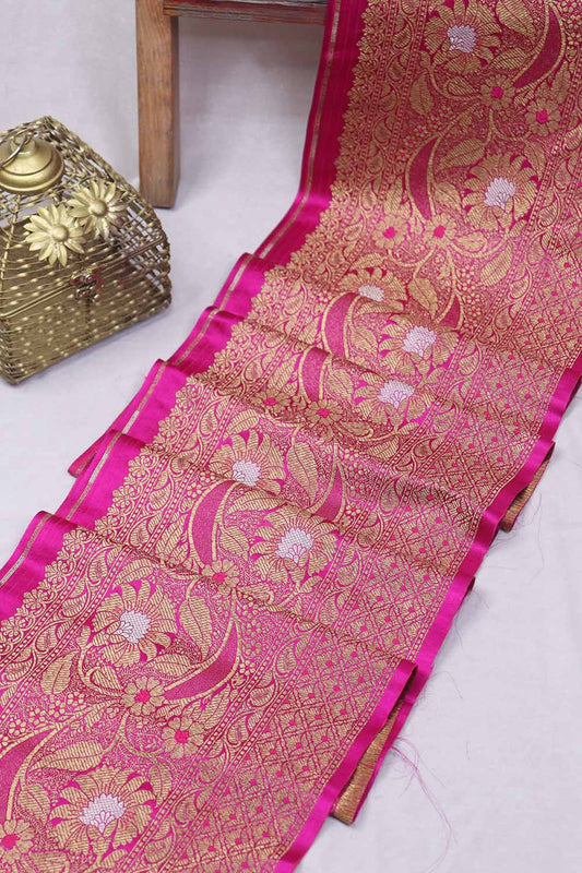 Pink Banarasi Silk Lace ( 1 Mtr ) - Luxurion World