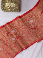 Red Banarasi Silk Lace ( 0.75 Mtr ) - Luxurion World
