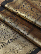 Elegant Black Banarasi Silk Lace - 0.5 Mtr - Luxurion World