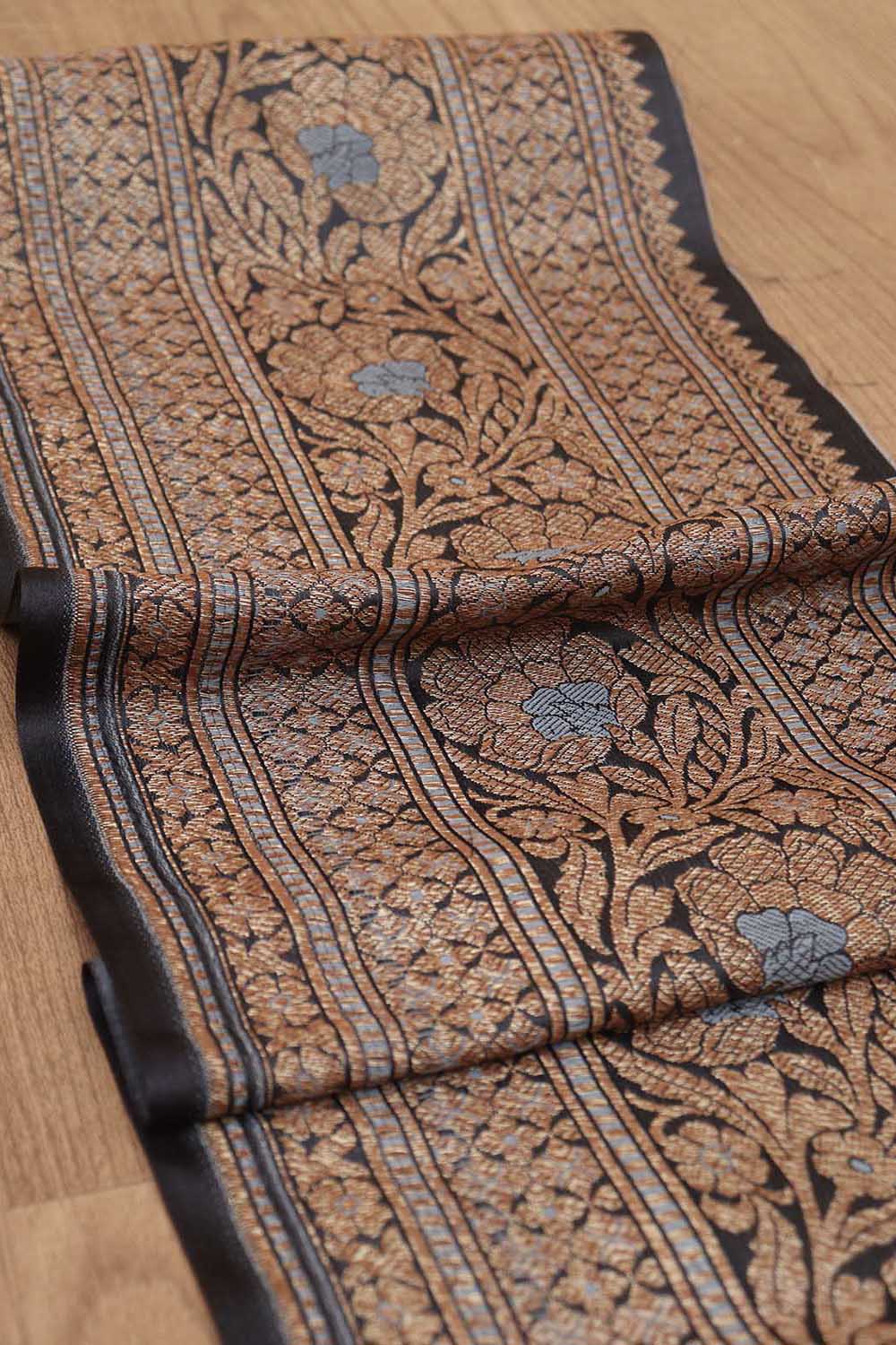 Black Banarasi Silk Lace ( 4 Mtr ) - Luxurion World