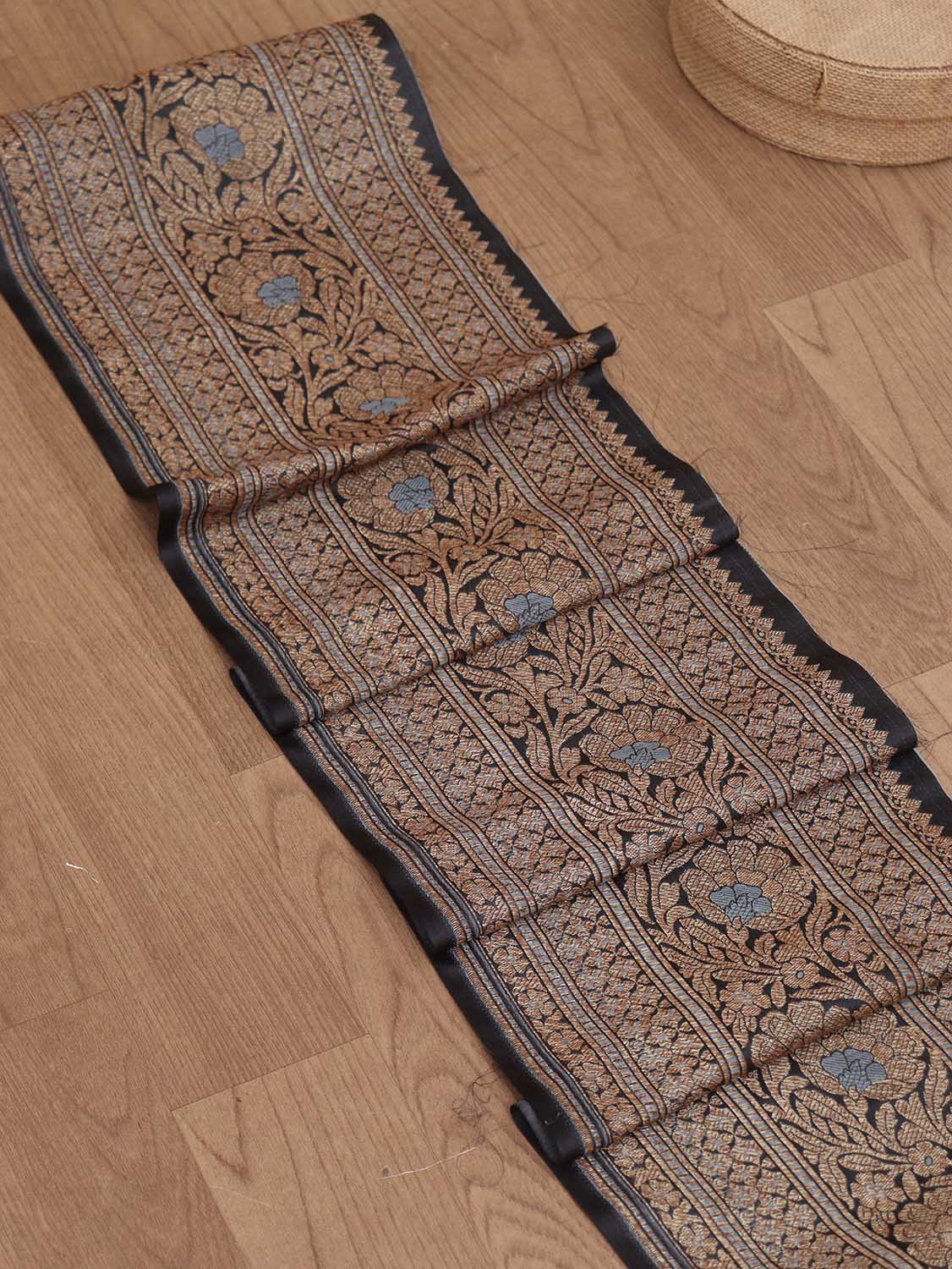 Black Banarasi Silk Lace ( 4 Mtr ) - Luxurion World