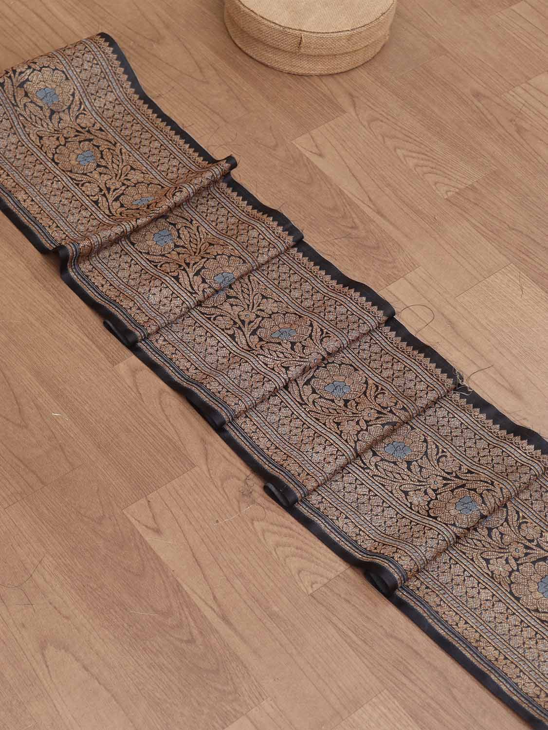 Black Banarasi Silk Lace ( 4 Mtr ) - Luxurion World