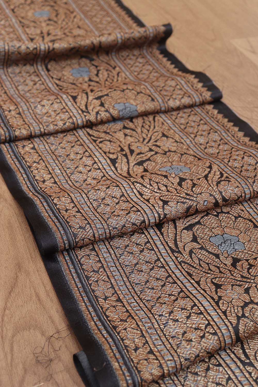 Black Banarasi Silk Lace ( 4 Mtr ) - Luxurion World