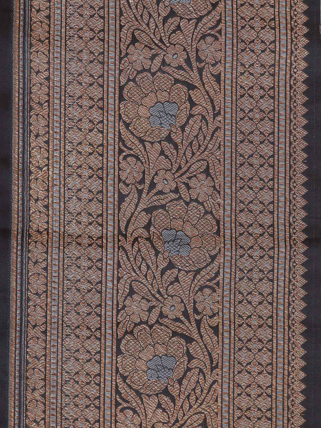 Black Banarasi Silk Lace ( 1 Mtr ) - Luxurion World