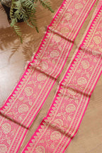 Elegant Pink Banarasi Silk Lace ( 0.5 Mtr ) - Luxurion World