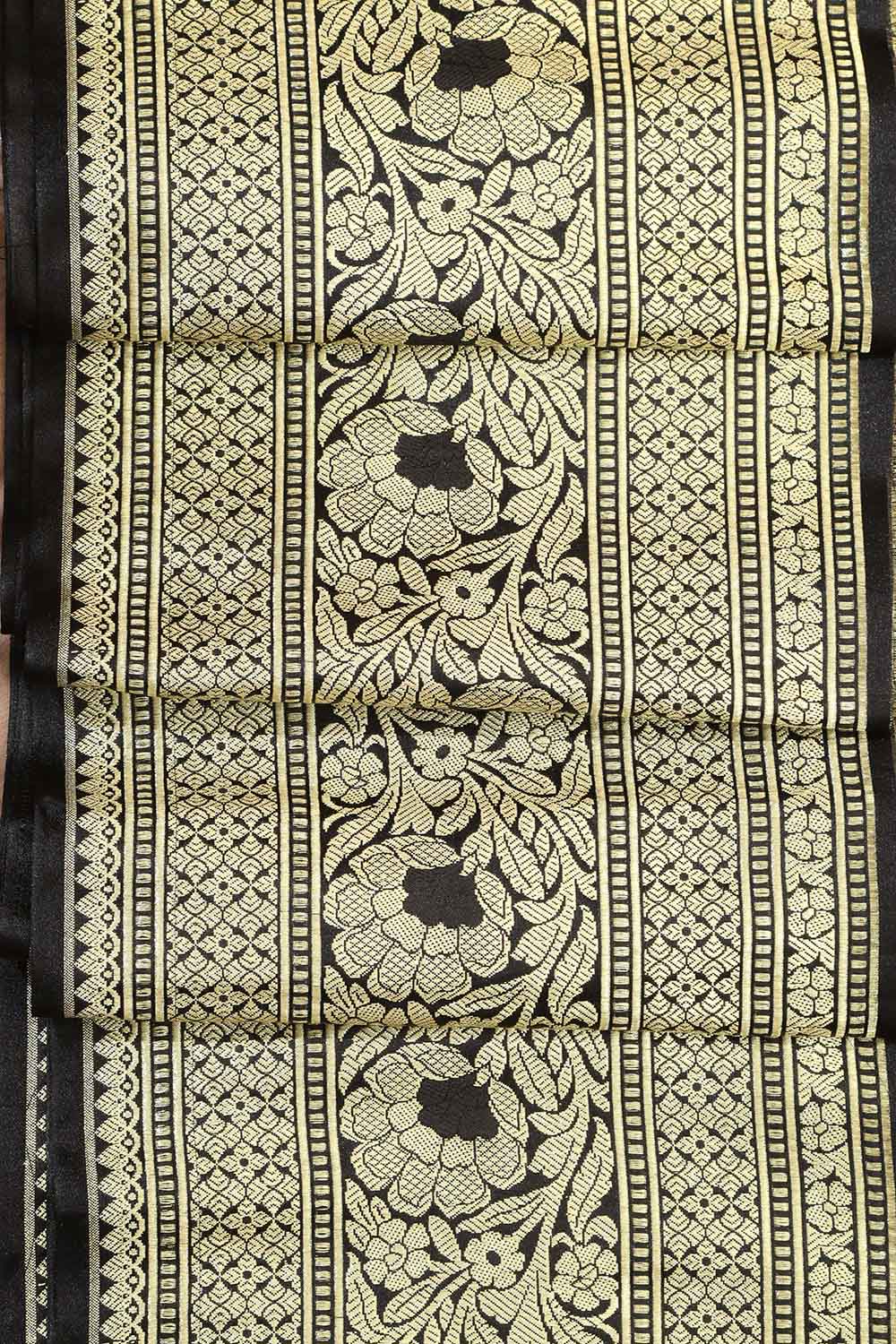 Elegant Black Banarasi Silk Lace: Timeless Beauty for Every Occasion ( 1 Mtr ) - Luxurion World
