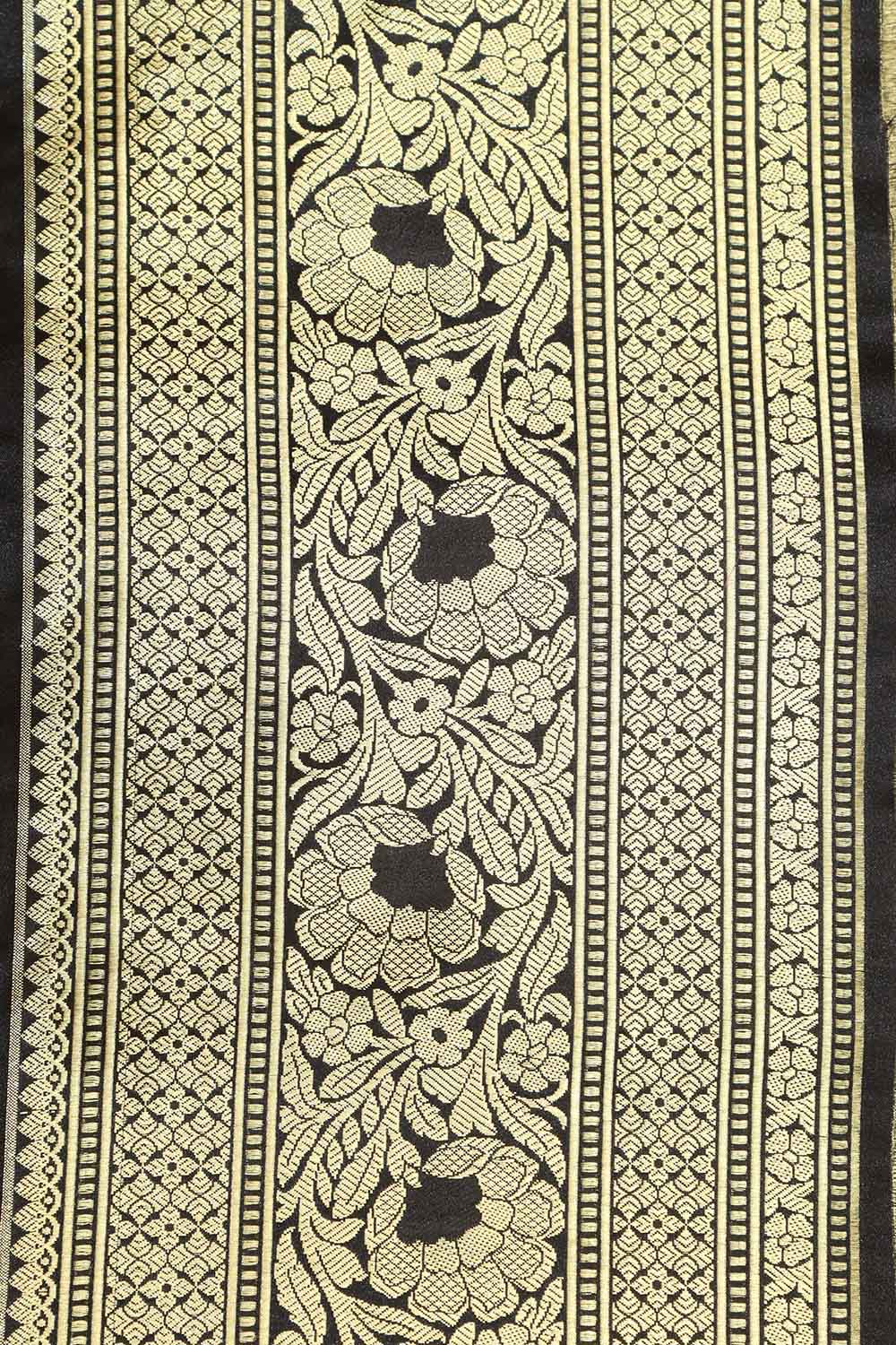 Elegant Black Banarasi Silk Lace ( 1 Mtr ) - Luxurion World