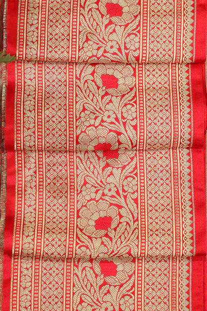 Elegant Red Banarasi Silk Lace: A Timeless Beauty ( 1 Mtr ) - Luxurion World