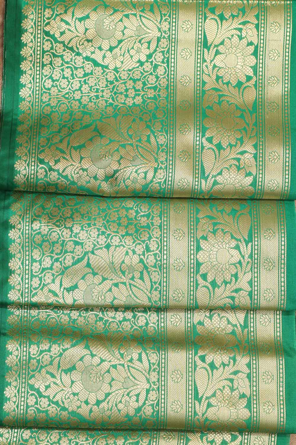 Exquisite Green Banarasi Silk Lace ( 1 Mtr ) - Luxurion World