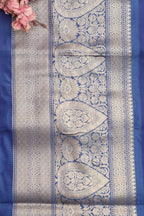 Blue Banarasi Silk Lace Saree ( 1 Mtr ) - Luxurion World