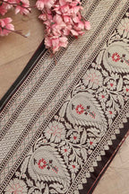 Stunning Maroon Banarasi Silk Lace ( 1 Mtr ) - Luxurion World