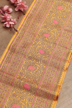 Yellow Banarasi Silk Lace ( 1 Mtr ) - Luxurion World