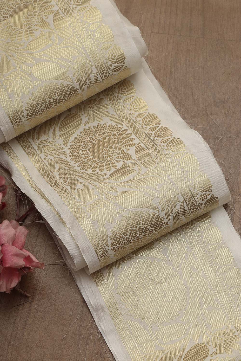 Dyeable Banarasi Silk Lace ( 0.75 MTR) - Luxurion World