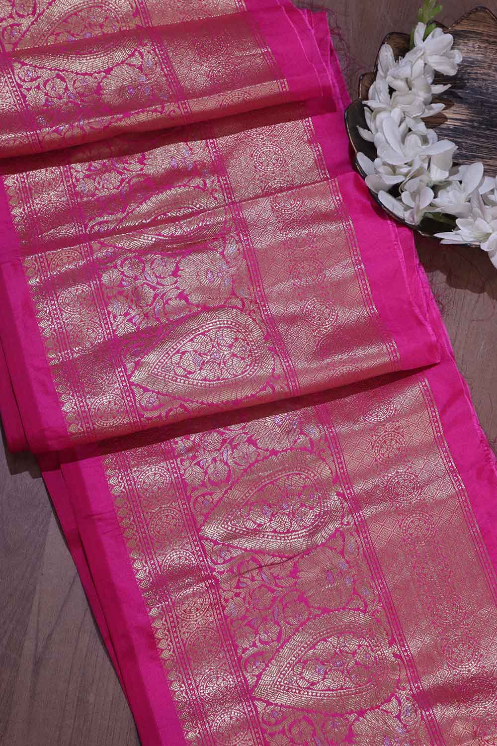 Pink Banarasi Silk Lace ( 0.75 Mtr ) - Luxurion World