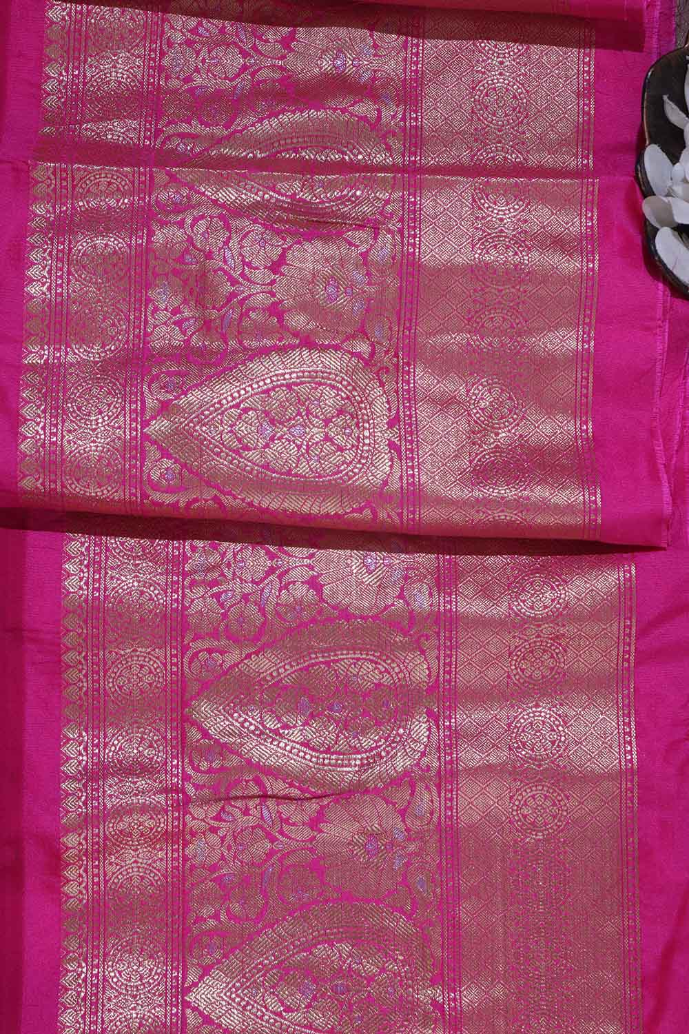 Pink Banarasi Silk Lace ( 0.75 Mtr ) - Luxurion World