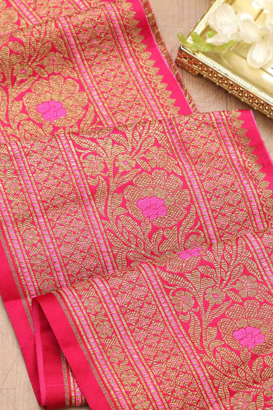Stunning Pink Banarasi Silk Lace for a Touch of Elegance - Luxurion World