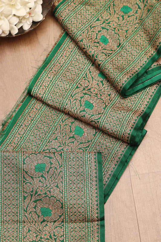 Green Banarasi Silk Lace ( 1 Mtr ) - Luxurion World