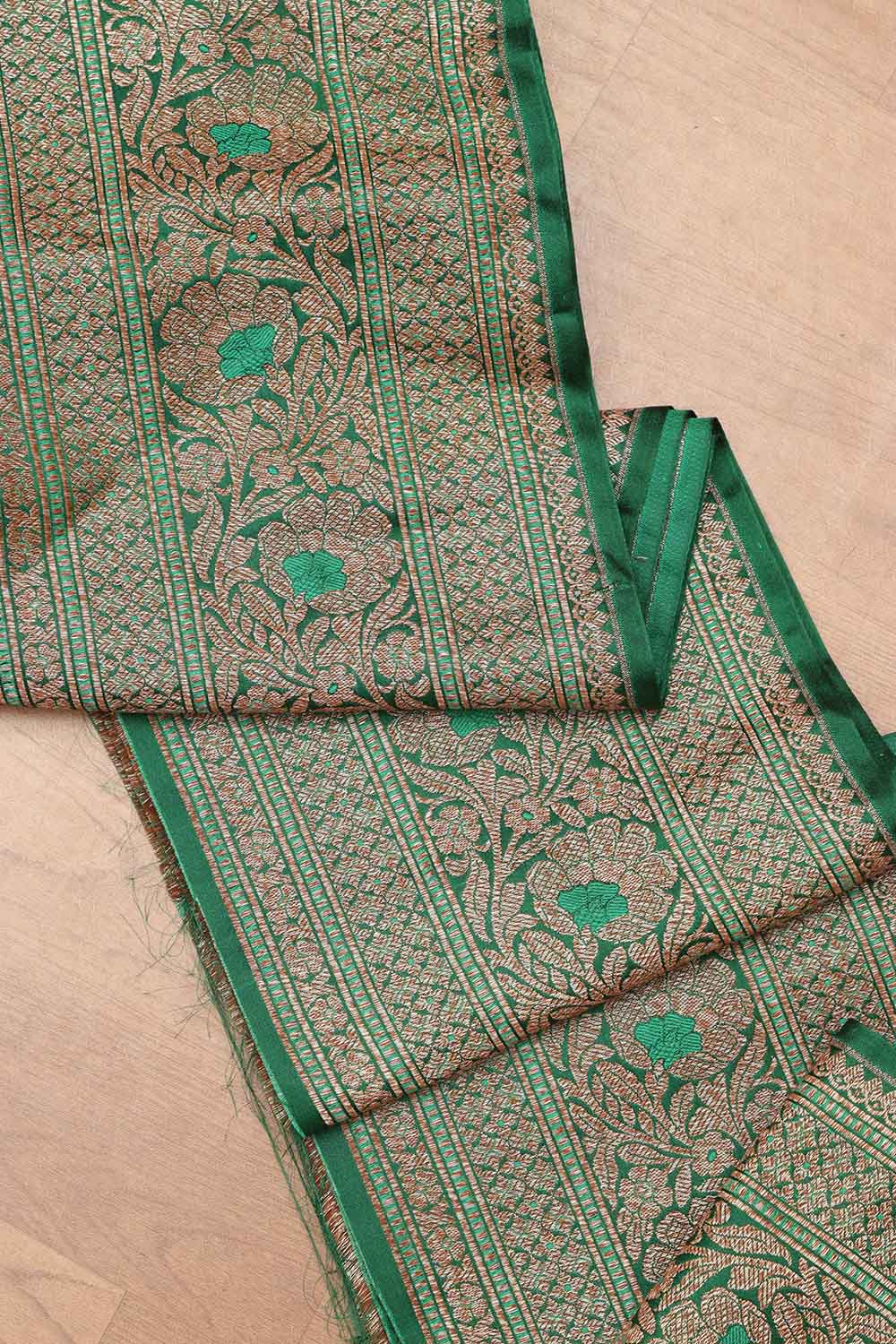 Green Banarasi Silk Lace ( 1 Mtr ) - Luxurion World