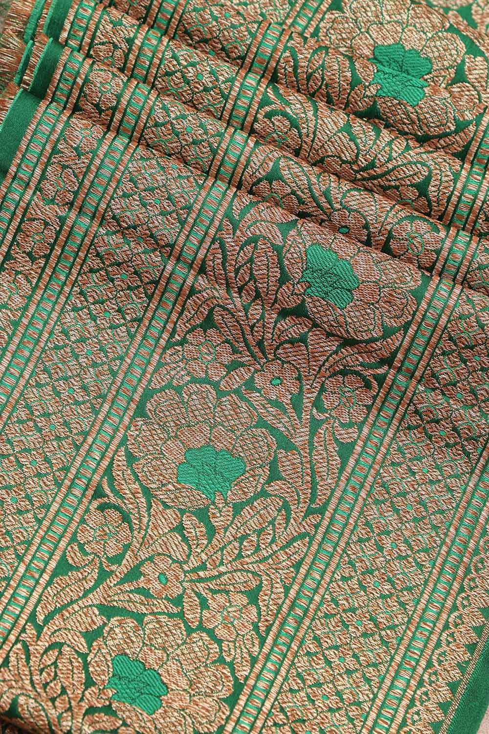 Green Banarasi Silk Lace ( 1 Mtr ) - Luxurion World