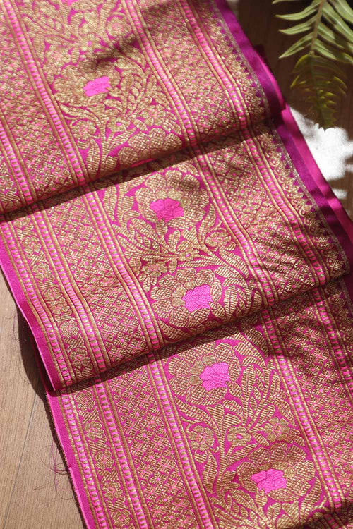 Stunning Purple Banarasi Silk Lace ( 0.75 mtr) - Luxurion World