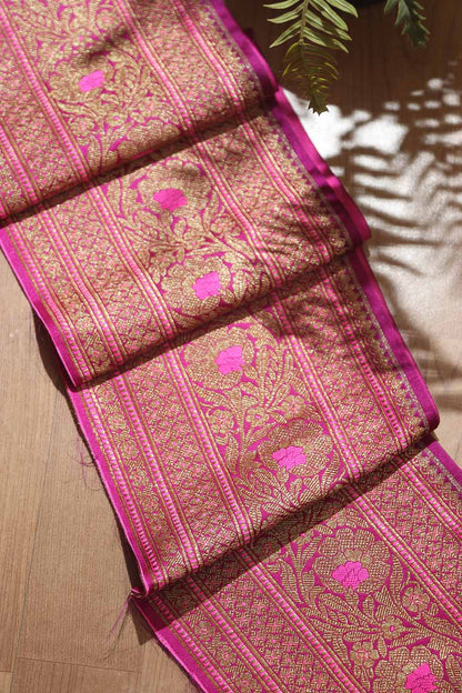 Stunning Purple Banarasi Silk Lace ( 0.75 mtr) - Luxurion World