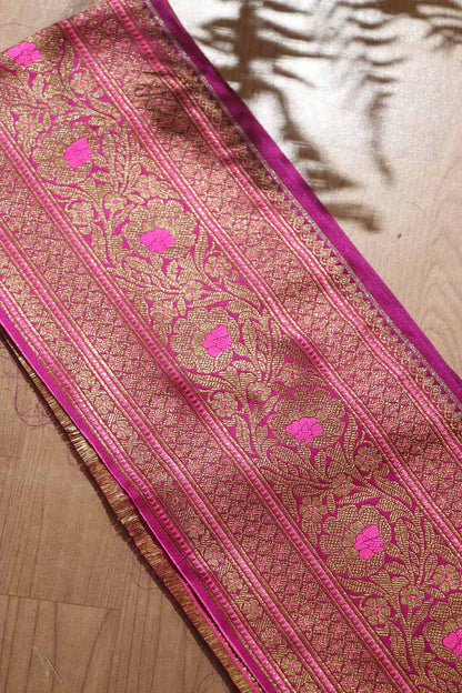 Stunning Purple Banarasi Silk Lace ( 0.75 mtr) - Luxurion World