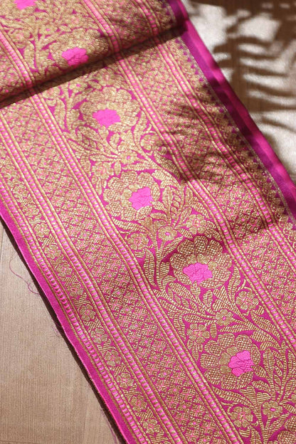 Stunning Purple Banarasi Silk Lace ( 0.75 mtr) - Luxurion World
