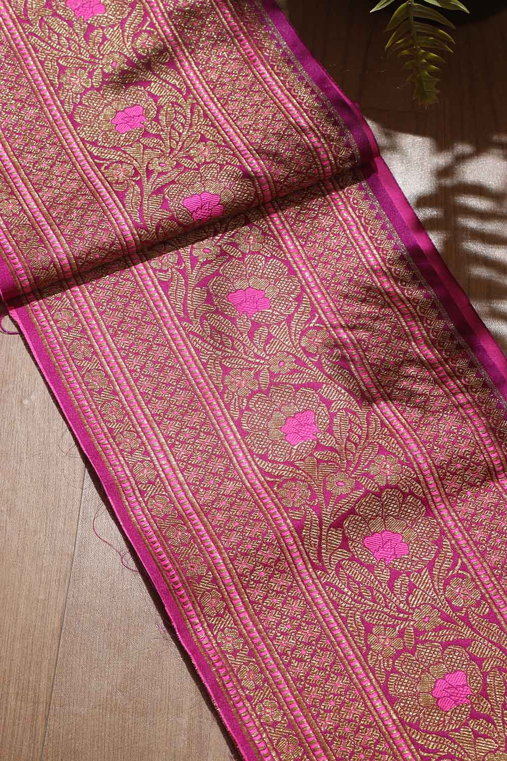 Stunning Purple Banarasi Silk Lace ( 0.75 mtr) - Luxurion World