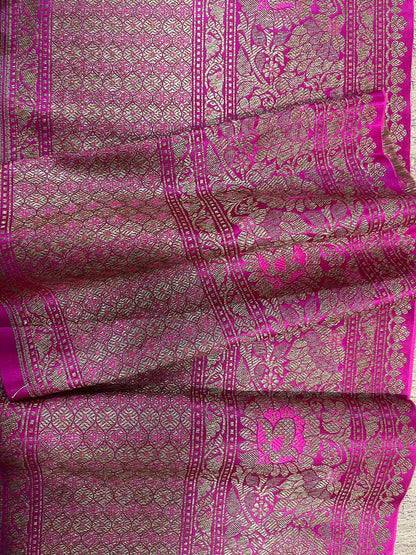Elegant Pink Banarasi Silk Lace - 1 Mtr - Luxurion World