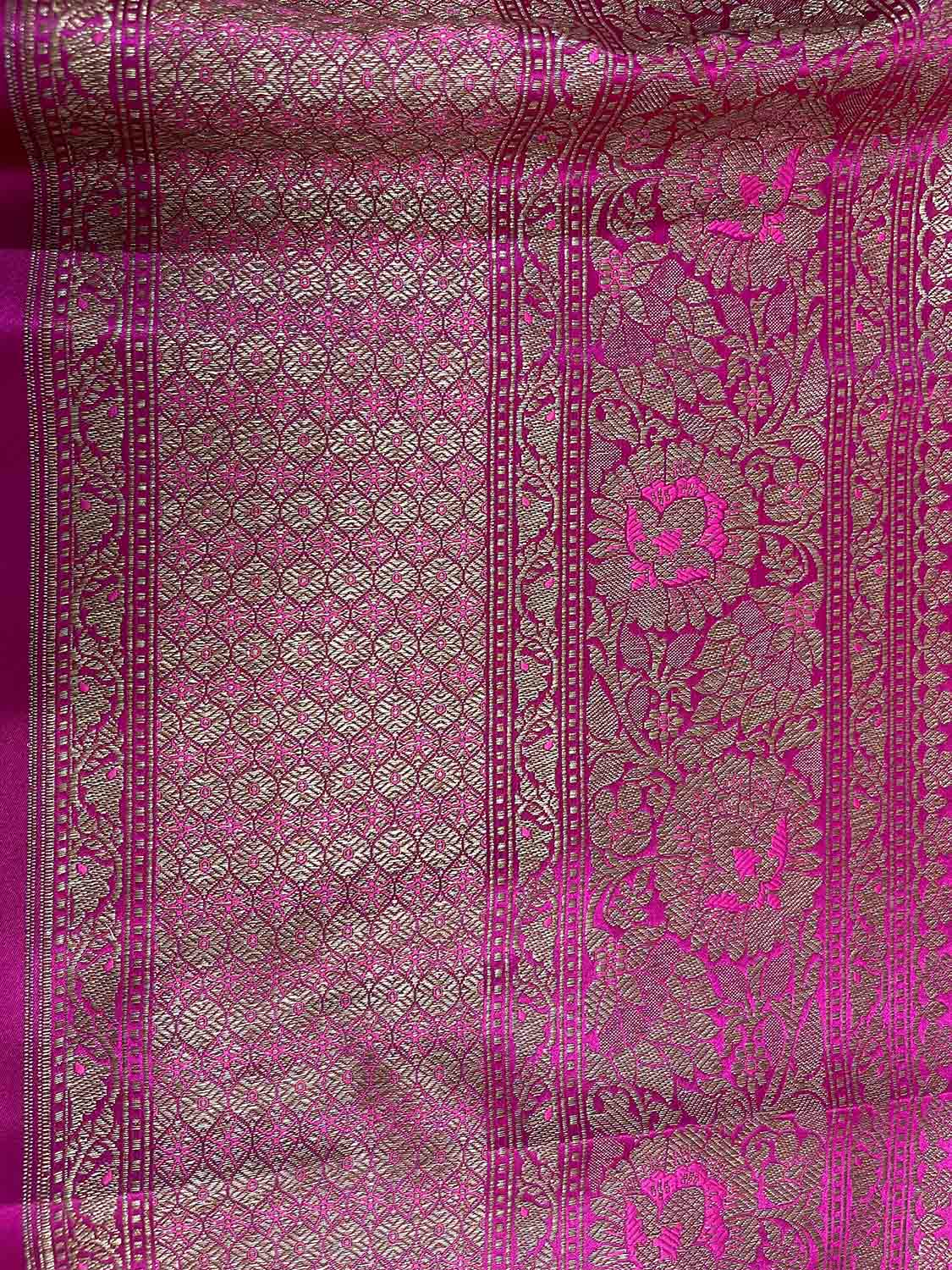 Elegant Pink Banarasi Silk Lace - 1 Mtr - Luxurion World
