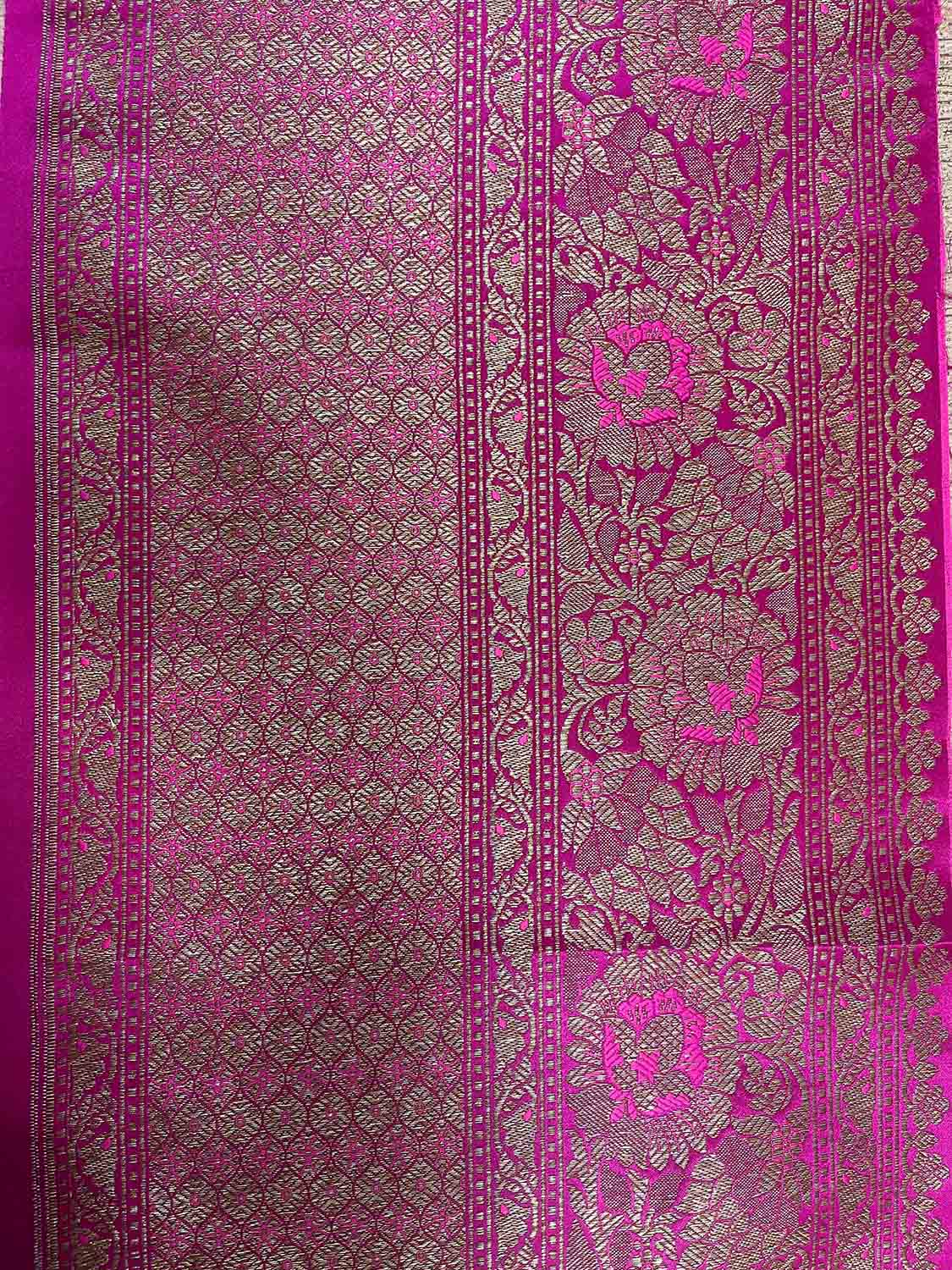 Elegant Pink Banarasi Silk Lace - 1 Mtr - Luxurion World