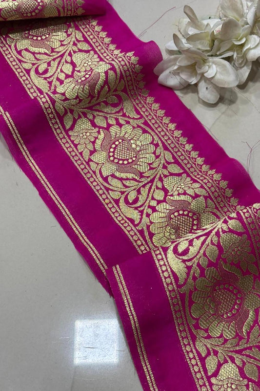 Pretty in Pink: Banarasi Silk Lace ( 1 Mtr ) - Luxurion World