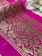Pretty in Pink: Banarasi Silk Lace ( 1 Mtr ) - Luxurion World