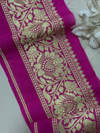 Pretty in Pink: Banarasi Silk Lace ( 1 Mtr ) - Luxurion World