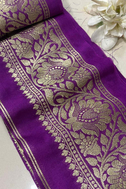 Purple Banarasi Silk Lace ( 1 Mtr ) - Luxurion World
