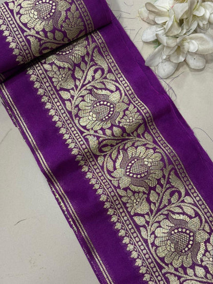 Purple Banarasi Silk Lace ( 1 Mtr ) - Luxurion World