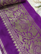 Purple Banarasi Silk Lace ( 1 Mtr ) - Luxurion World