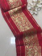Exquisite Red Banarasi Silk Lace ( 1 Mtr ) - Luxurion World