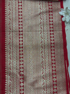 Red Banarasi Silk Lace ( 1 Mtr ) - Luxurion World