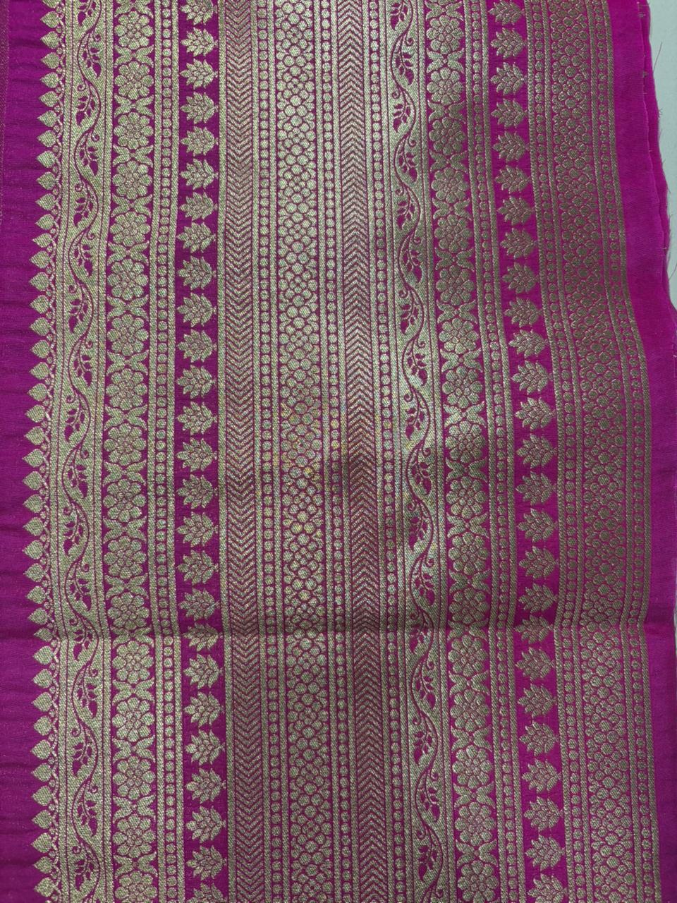 Pretty in Pink: Banarasi Silk Lace ( 1 Mtr ) - Luxurion World