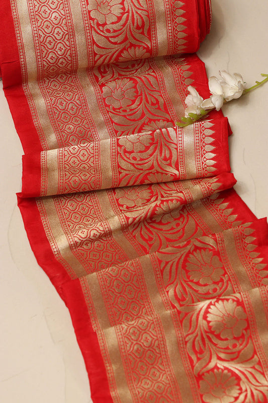 Red Banarasi Silk Lace