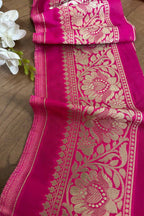 Stunning Pink Banarasi Silk Lace ( 2.5 Mtr ) - Luxurion World