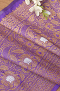 Beautiful Purple Banarasi Silk Lace ( 1 Mtr ) - Luxurion World
