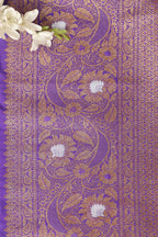 Beautiful Purple Banarasi Silk Lace ( 1 Mtr ) - Luxurion World