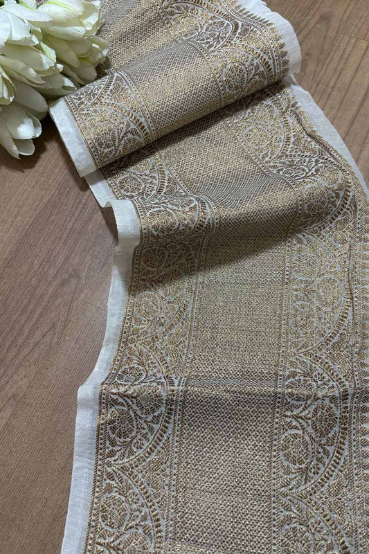 Elegant Dyeable Banarasi Antique Zari Cotton Lace ( 1 Mtr ) - Luxurion World