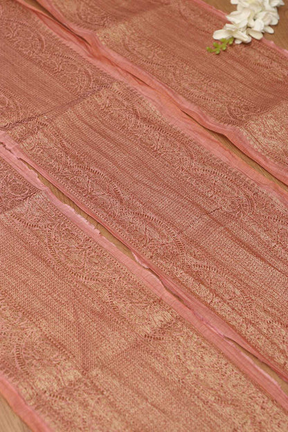 Pink Banarasi Antique Zari Cotton Lace ( 1 Mtr ) - Luxurion World