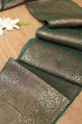 Green Banarasi Antique Zari Cotton Lace ( 1 Mtr ) - Luxurion World