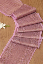 Pink Banarasi Antique Zari Cotton Lace ( 1 Mtr ) - Luxurion World