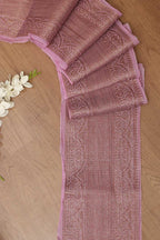Pink Banarasi Antique Zari Cotton Lace ( 1 Mtr ) - Luxurion World